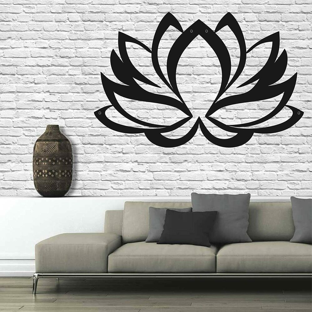 Metal Wall Art - Lotus Flower - Metal Wall Decor Home Office Yoga Studio Décor