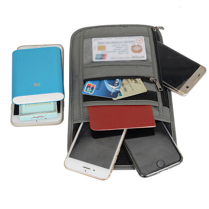 RFID Blocking Passport Holder Travel Wallet Bag Anti-theft Security Neck Pouch