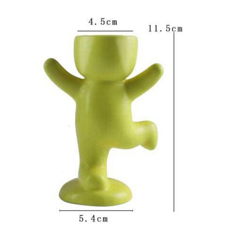 Creative Ceramic Humanoid Statue FlowerPot Succulent Plant Vase Tabletop Planter