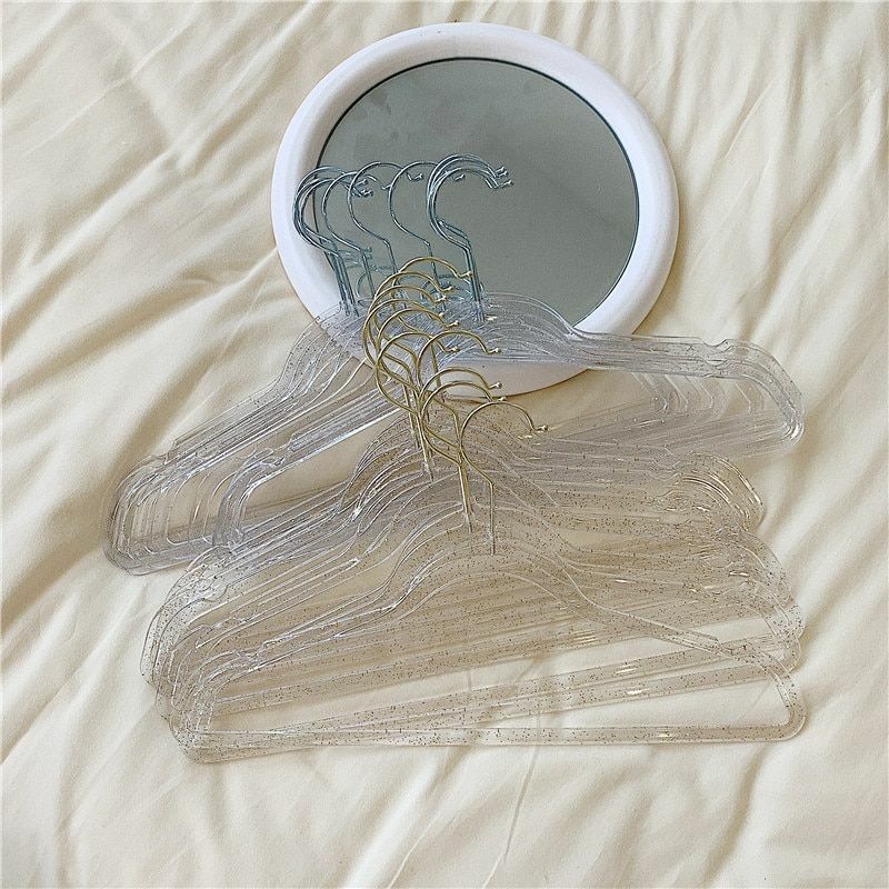 Clothes Hangers Glittering Powder Transparent Pearl Skirt Rack Plastic 40x23.5cm