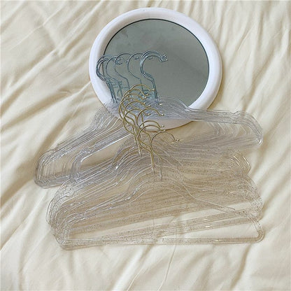 Clothes Hangers Glittering Powder Transparent Pearl Skirt Rack Plastic 40x23.5cm