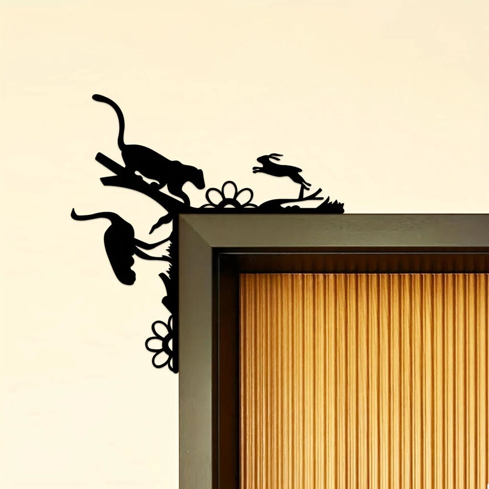 1pc Metal Creative Animal Decorative Wall Stickers Door Corner Decoration