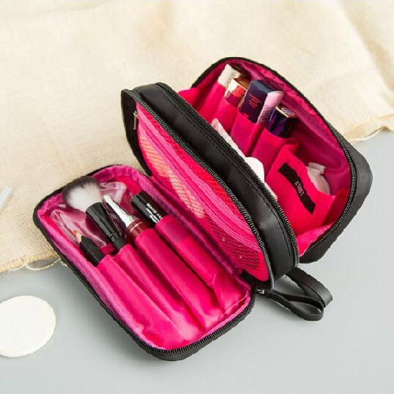 Cosmetic Bag Large Nylon Waterproof Toiletries Organizer Makeup Purse 19*10*7 CM