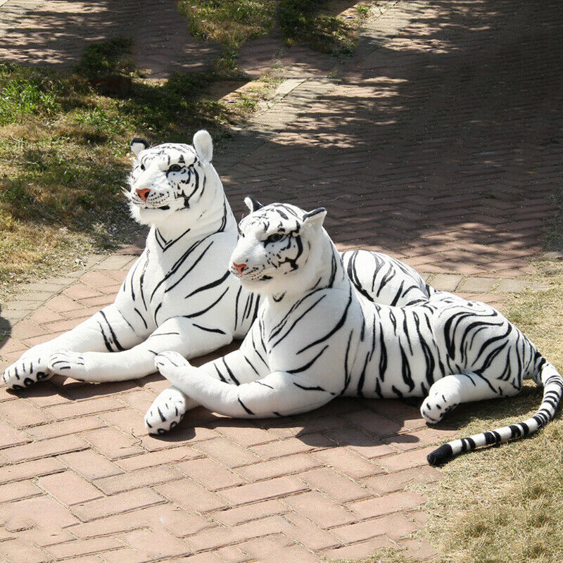 Lovely Simulation White Tiger Stuffed Plush Toy Animal Series Bedtime Doll Toy
