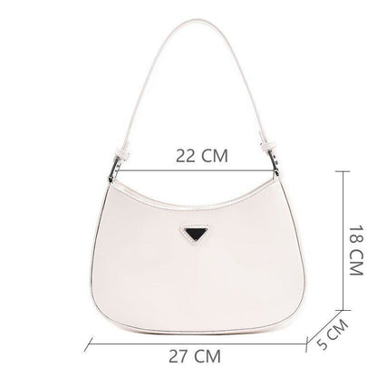 Minimalist Solid Color Leather Underarm Shoulder Bag Summer Handbag Purse Travel