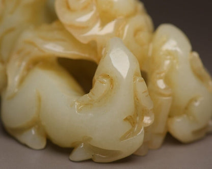 Chinese Old Natural Hetian Jade Carved Sheep Statue Collection Sculpture Artwork