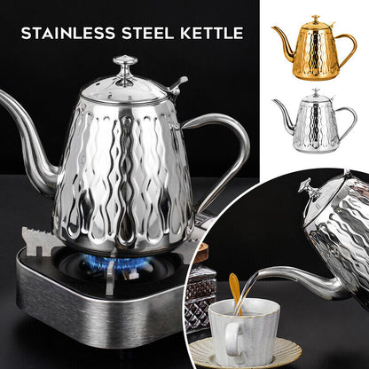 1.8LStainless Steel Kettle W/ Filter Teapot Home Hotel Outdoor Camping Teakettle