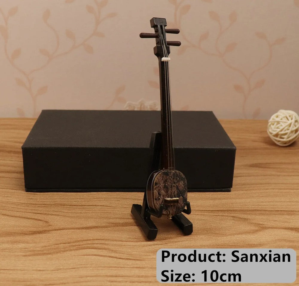 Miniature Guzheng Model Mini Musical Instrument Desktop Ornaments Chinese Gifts