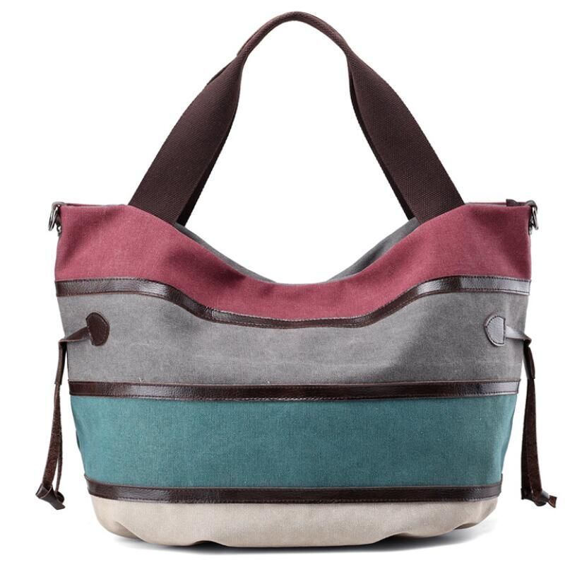 Large Capacity Summer Canvas Shoulder Bag Fashion Canvas Shopping Bag 48*20*40CM