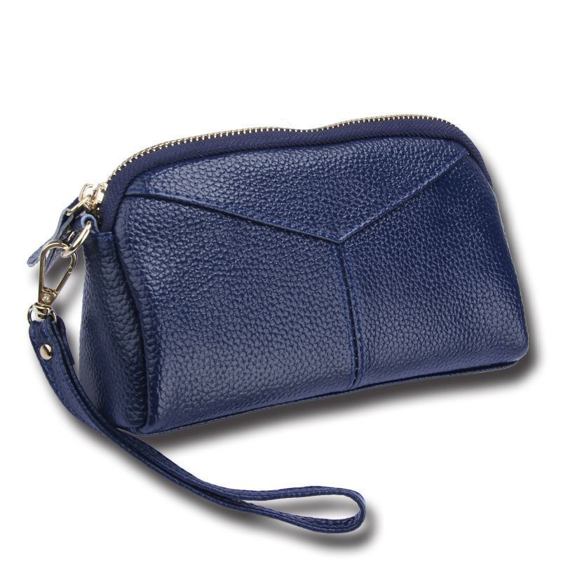 Cow Leather Women Day Clutch Bags Handbag For Women Lady Wristlet Solid Zipper