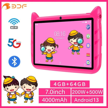 7 Inch Kid Tablet Android 13, 4GB RAM 64GB ROM,1TB Expand,5G Wifi,4000Mah Batter