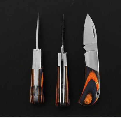 Mini NEW Portable Keychain Outdoor Camping Wood Folding Pocket Knife Tool Ring