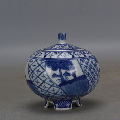 Qing Dynasty Official Kiln Handmade Porcelain Blue and White Porcelain Wuliang D