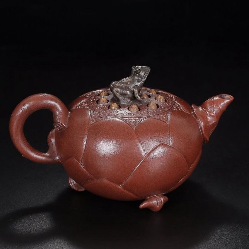 Vintage Chinese Yixing Purple Clay Teapot Zisha Ceramic Nice Frog Lotus Teaware