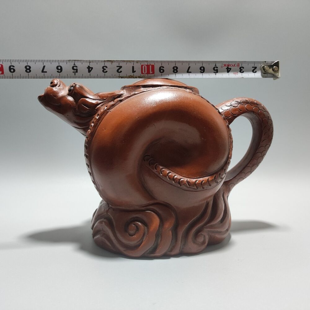 Vintage Chinese Yixing Purple Clay Teapot Zisha Ceremony Carving Collectible Art