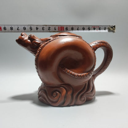 Vintage Chinese Yixing Purple Clay Teapot Zisha Ceremony Carving Collectible Art