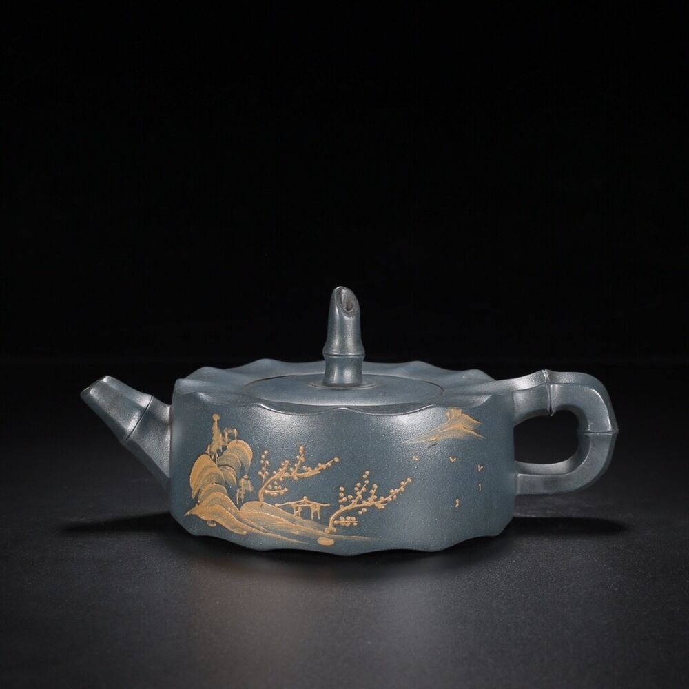 Vintage China Yixing Purple Clay Teapot Zisha Ceremony Painted Exquisite Teaware