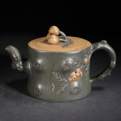 Vintage Chinese Yixing Purple Clay Teapot Zisha Ceremony Loquat Teaware Collect