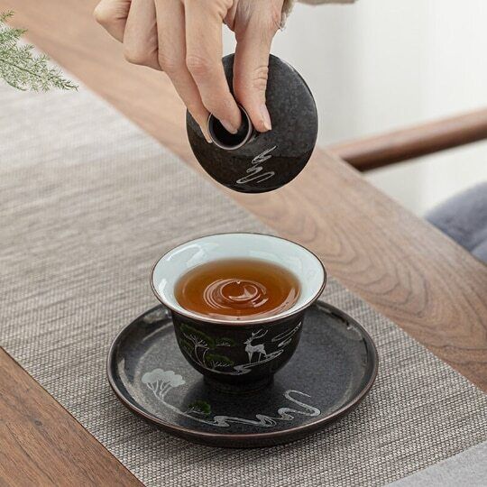 Deer Ceramic Gaiwan Tea Cups and Sets 150ml