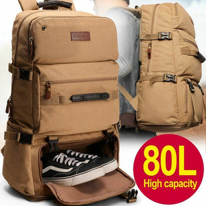 50/80L Big Capacity Outdoor Sports Bag Backpack Hiking Camping Waterproof Nylon