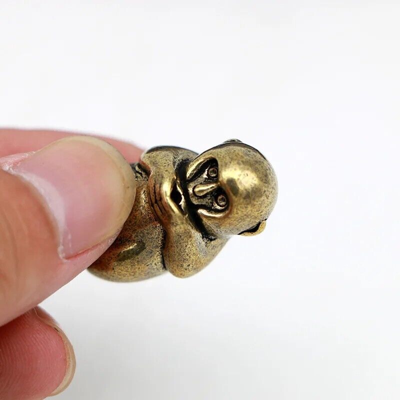 Incense Holder Mini Vintage Brass Monkey Statue Figure Home Sculptures 2.9x1.5cm