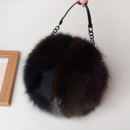 Women's Handbag Small Round Handbags Fluffy Hand Bag Women Winter