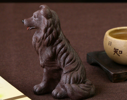 chinese yixing zisha tea pet collie decoration shepherd dog PurpleClay puppy dog