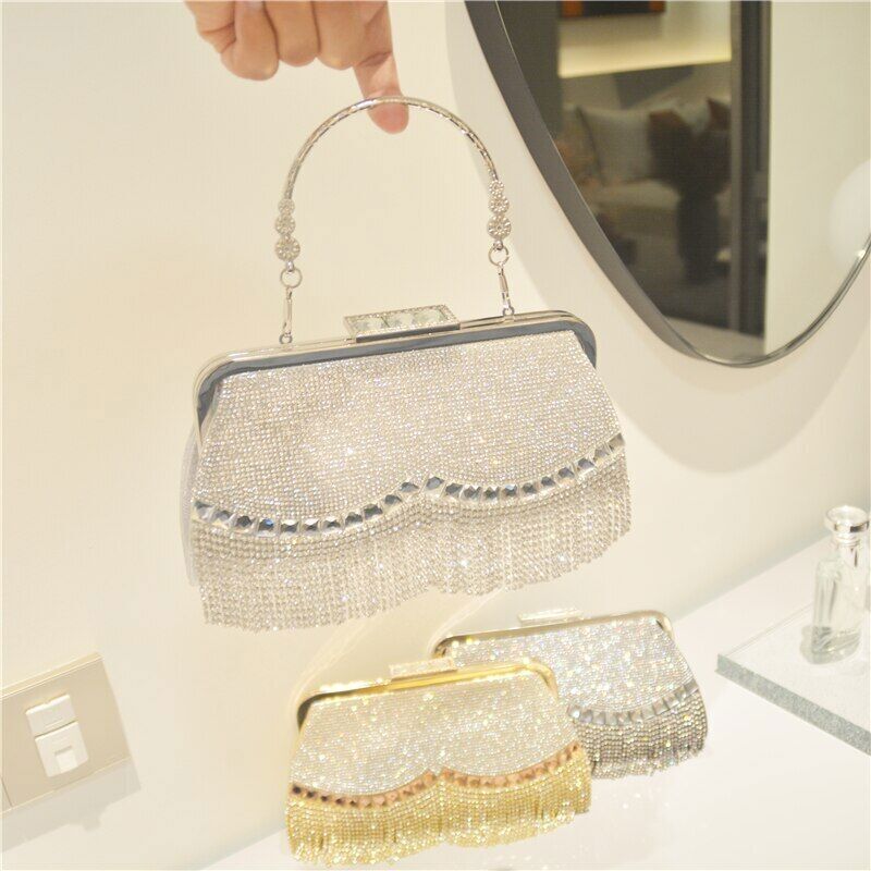 Women's Evening bag Clutch Bags Wedding Lock Bag Chain Tassel Shoulder Bags