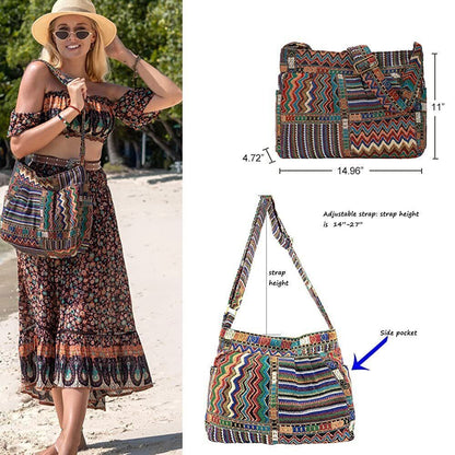 Women Shoulder Bag Crossbody Bag Handbag Pockets Hobo Bag Fabric Bag