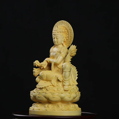 18cm Boxwood Wood Statue Figure Statue Buddha God Myth Feng Shui Office Wood