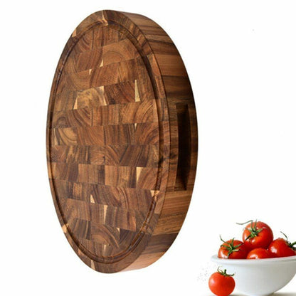 Cutting Boards End Grain Butcher Meat Chopping Block Acacia Wood 27.9x27.9x5.5cm
