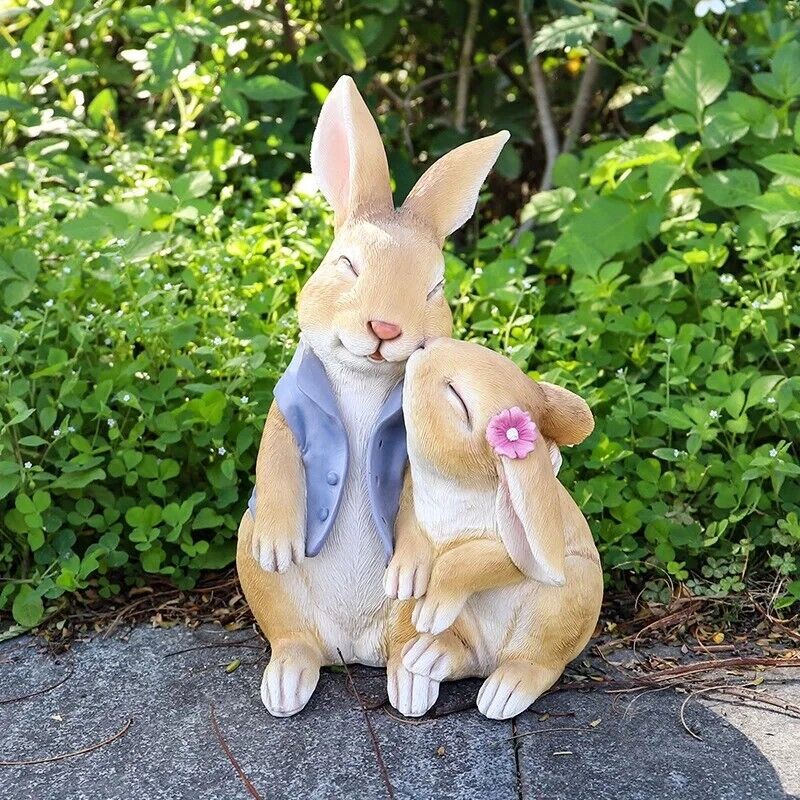Rabbit Statue Resin Crafts Creative Home Garden Decoration Living Room Ornaments