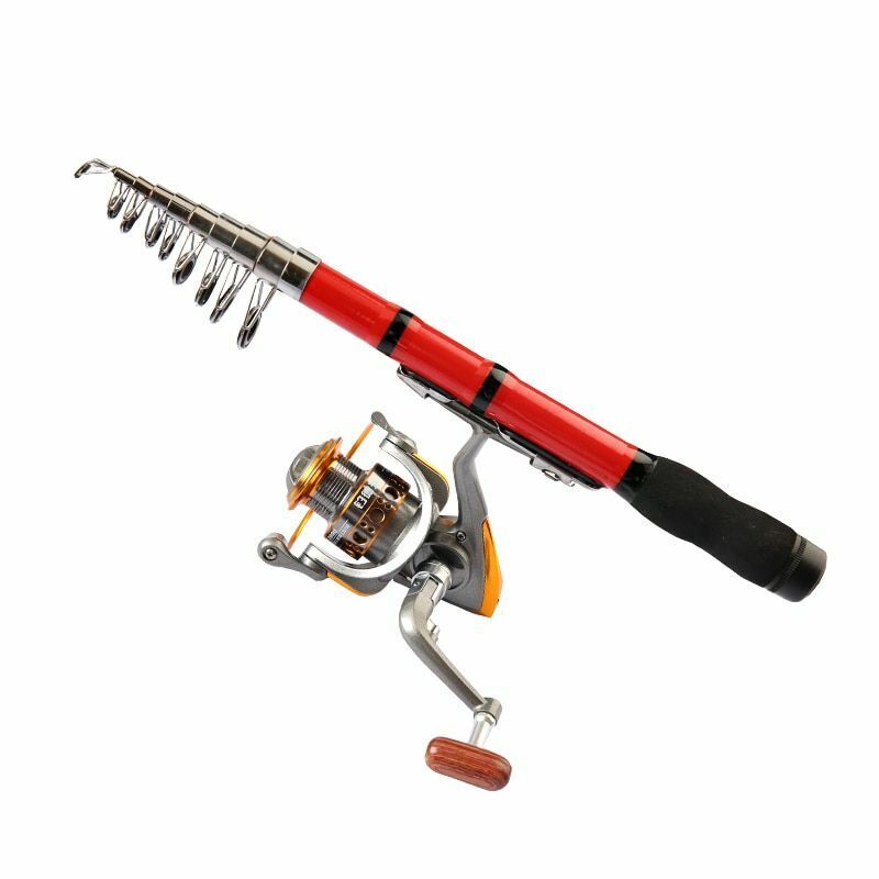 Fishing Rod 1Pcs Retractable Bass Hard Bait Casting Mini Portable Spinning Reel