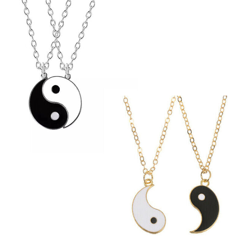 Best Friends Matching Necklace Tai Chi Bagua Yin Yang Pendant Couple Necklace