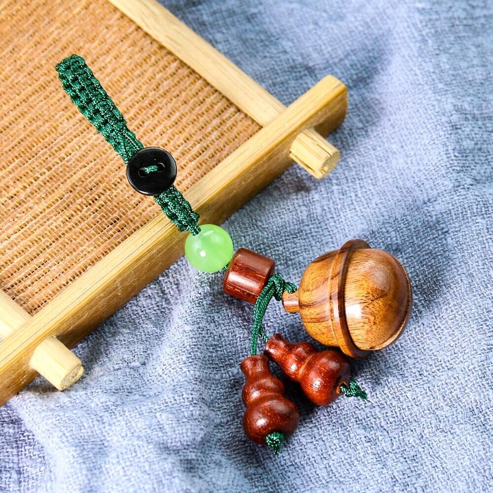 Natural Wooden Bell Unscrewable Diffuser Aromatherapy Storage Bottle Gourd Bead