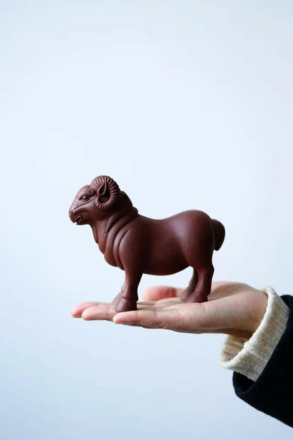chinese yixing zisha tea pet sheep decoration DiCaoQing Clay Luck goat 