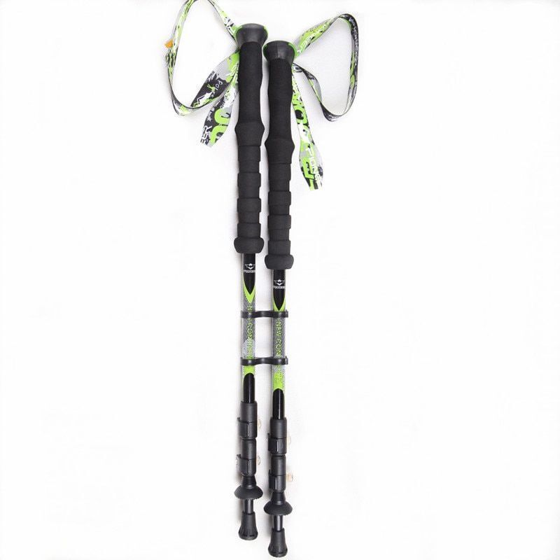 1pc/pair Carbon Fiber Nordic Walking Cane Trekking Pole Telescopic Sticks Green