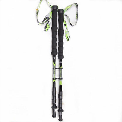 1pc/pair Carbon Fiber Nordic Walking Cane Trekking Pole Telescopic Sticks Green