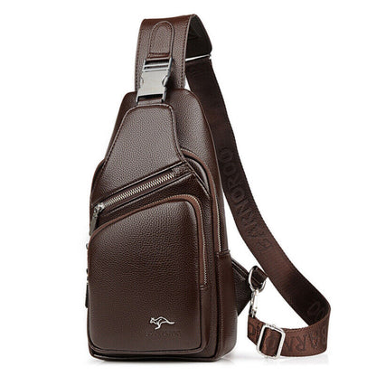 Men's Sling Backpack Faux Leather Crossbody Chest Bags Casual Daypack Sport Bags