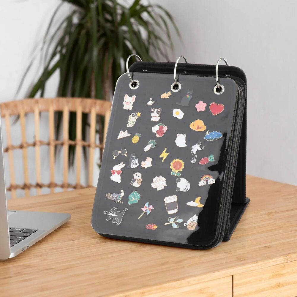 Enamel Pin Display Holder 5Pages Felt Cloth Brooch Storage Organizer 26.5x20.3cm
