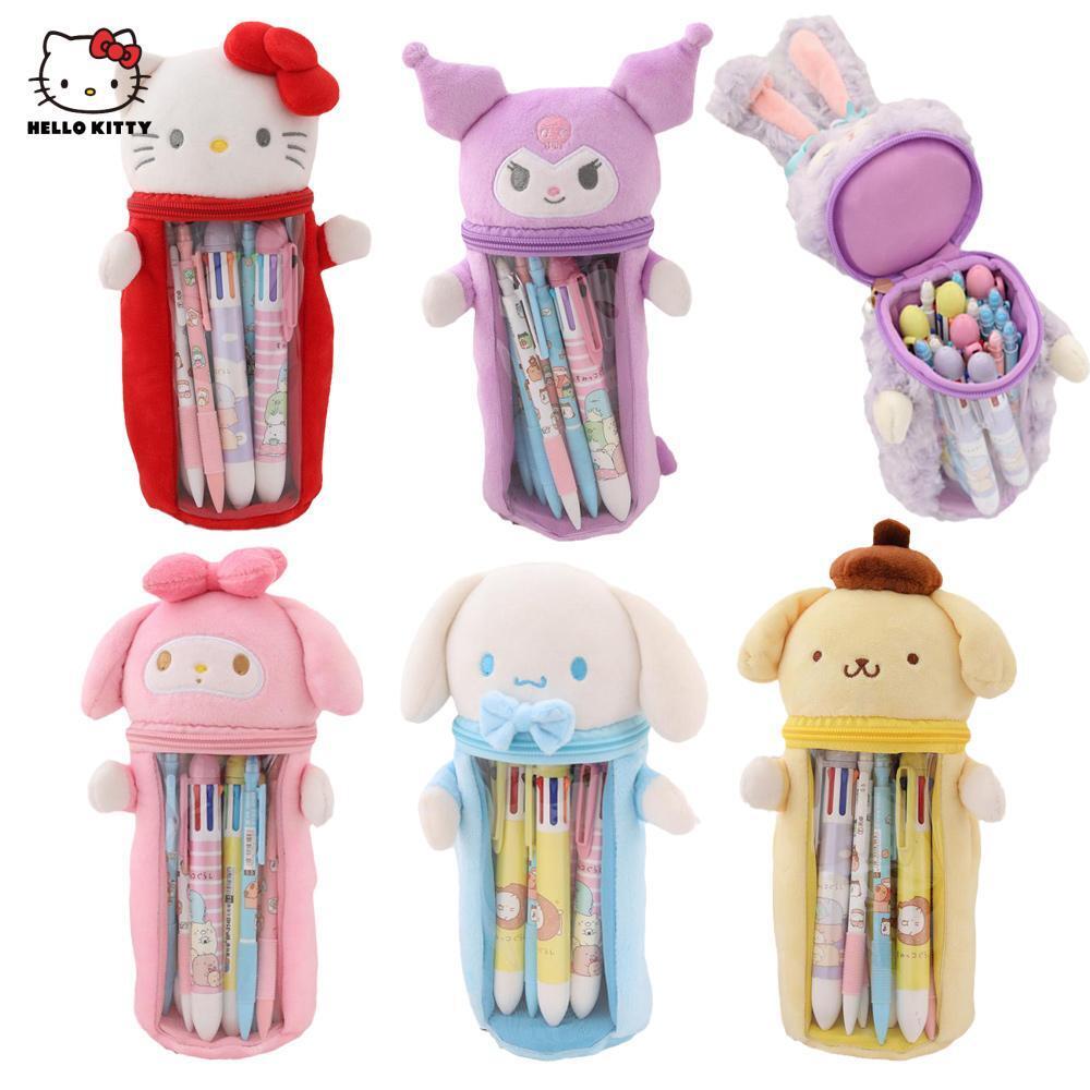 HelloKitty Kuromi Cinnamoroll Plush Toy Pencil Case Pen Holder Storage Bag Gift