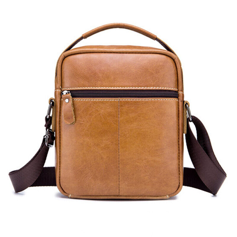 100% Genuine Leather Men's Crossbody Shoulder Bag 8" Handbag Business Cowhide