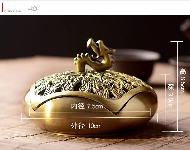 Incense Burner Stick Holders Alloy Copper Delicate Bronze Ruyi Plate Home Decors
