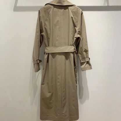 2022 Women's Clothing Retro Casual Loose Double-breasted Overknee Trench Coat