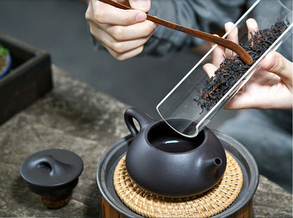 250cc chinese Yixing Handmade Zisha Black clay Teapot Shi piao Hu Tea Pot