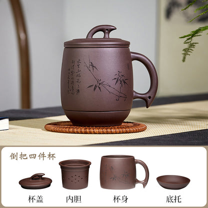 Yixing Purple Clay Tea Cup Original Ore Purple Clay Tea Cup Cup Lid Tea Jar