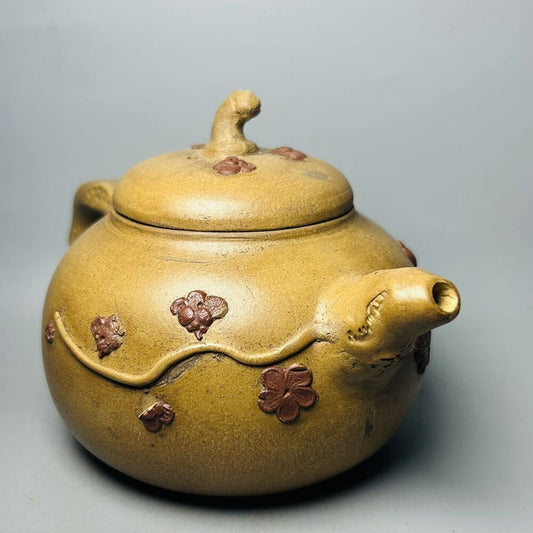 Vintage China Yixing Purple Clay Teapot Zisha Ceremony Nice Plum Blossom Teaware