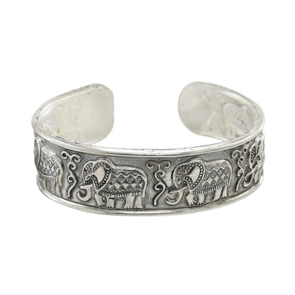 Women Bracelets Zinc Alloy Vintage Tibetan Silver Carved Pattern Fashion Jewelry