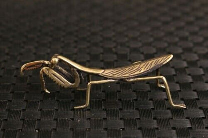 Rare Chinese old bronze handmade mantis Statue figure Tea Pet decoration