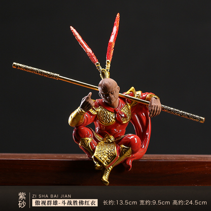 Monkey king statue creative home table decoration on sales yixing zisha tea pet
